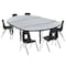 Flash Furniture 76" Oval Wave Grey Table Set-12" Stack Chairs XU-GRP-12CH-A3048CON-48-GY-T-P-GG - alternate 9